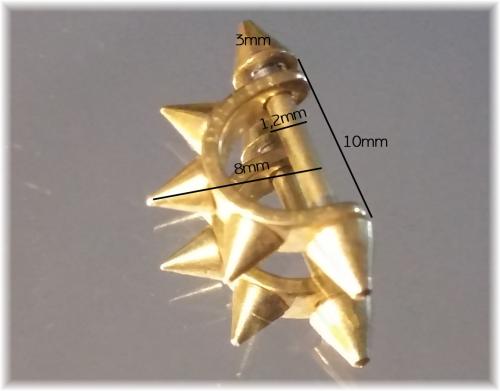 Septum Gold Eloxiert Cone Spikes 16G 1.2 mm